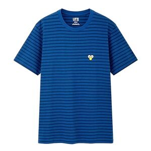 KAWS x Uniqlo BFF Striped Tee shirt blue size M 2019 100% cotton
